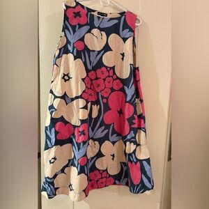 Uniqlo Floral Midi Dress - Pink, Cream, Blue